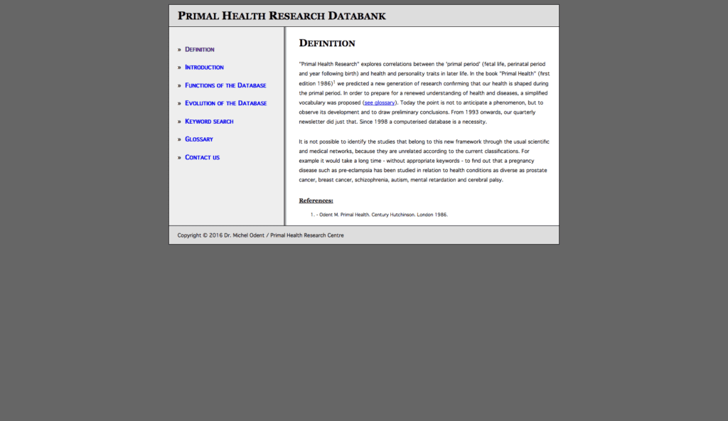 Primal Health Database